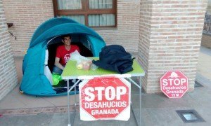 stop desahucio acampado en Alhendín. Marcha a Almería